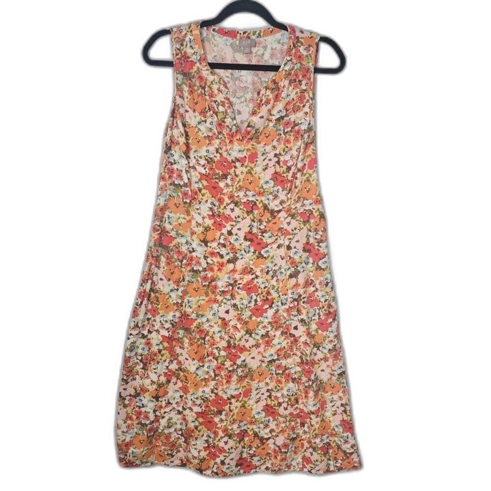 J. Jill Sleeveless Floral Midi Dress Size 12 Boho Chic Cottagecore